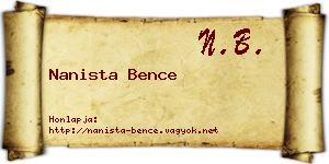Nanista Bence névjegykártya